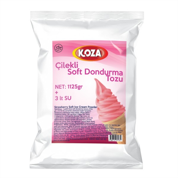Çilekli Soft Dondurma Tozu (1125gr/3lt Su)