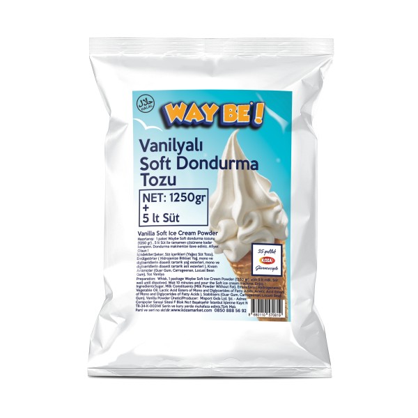 Waybe Vanilyalı Soft Dondurma Tozu (1250 gr/5 lt Süt)